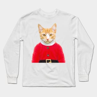 Festive Elf Ginger Cat Long Sleeve T-Shirt